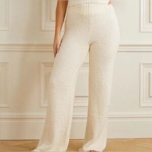 Skims Cozy Knit Wide-Leg Lounge Pants in bone small medium